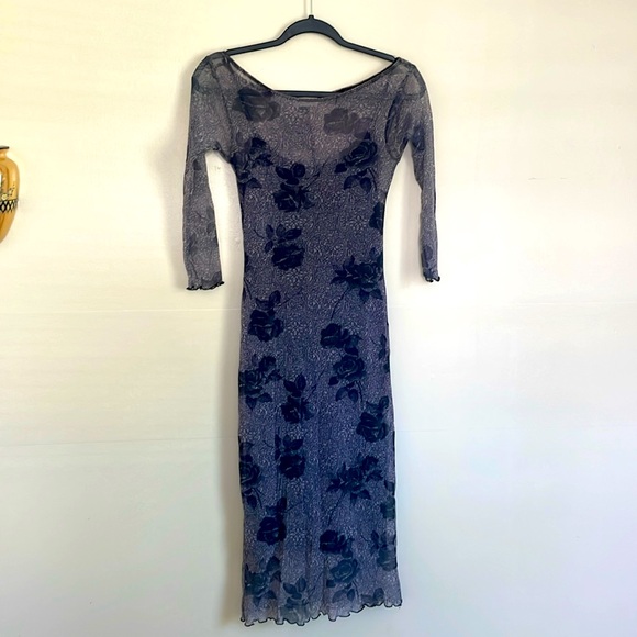 bebe Dresses & Skirts - Bebe Black Floral Midi Dress